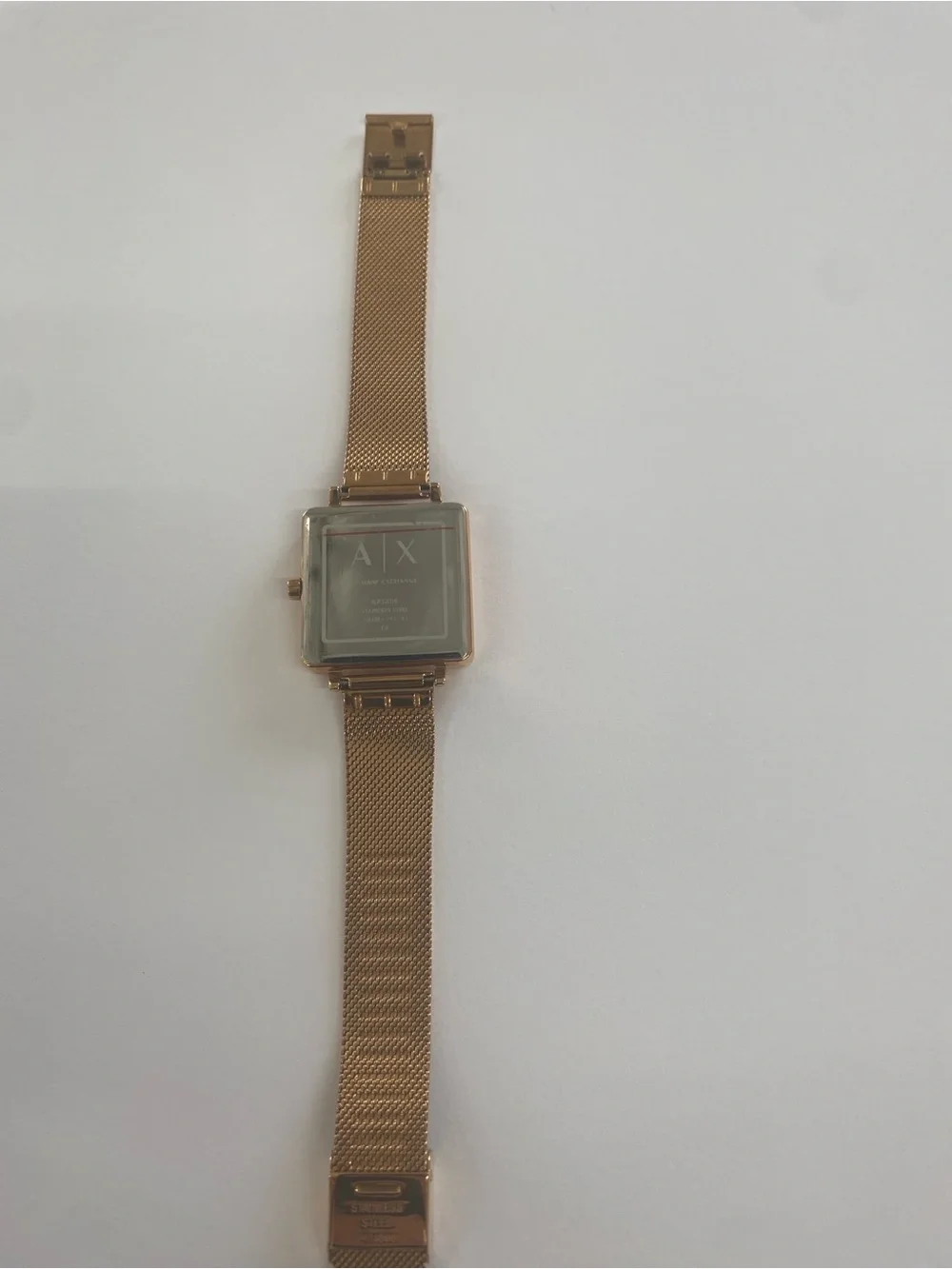 Armani Exchange  Rose Gold Mesh Strap Watch -
